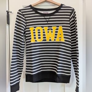 Victoria's Secret PINK Black, White Stripe IOWA Sweatshirt sz.Small